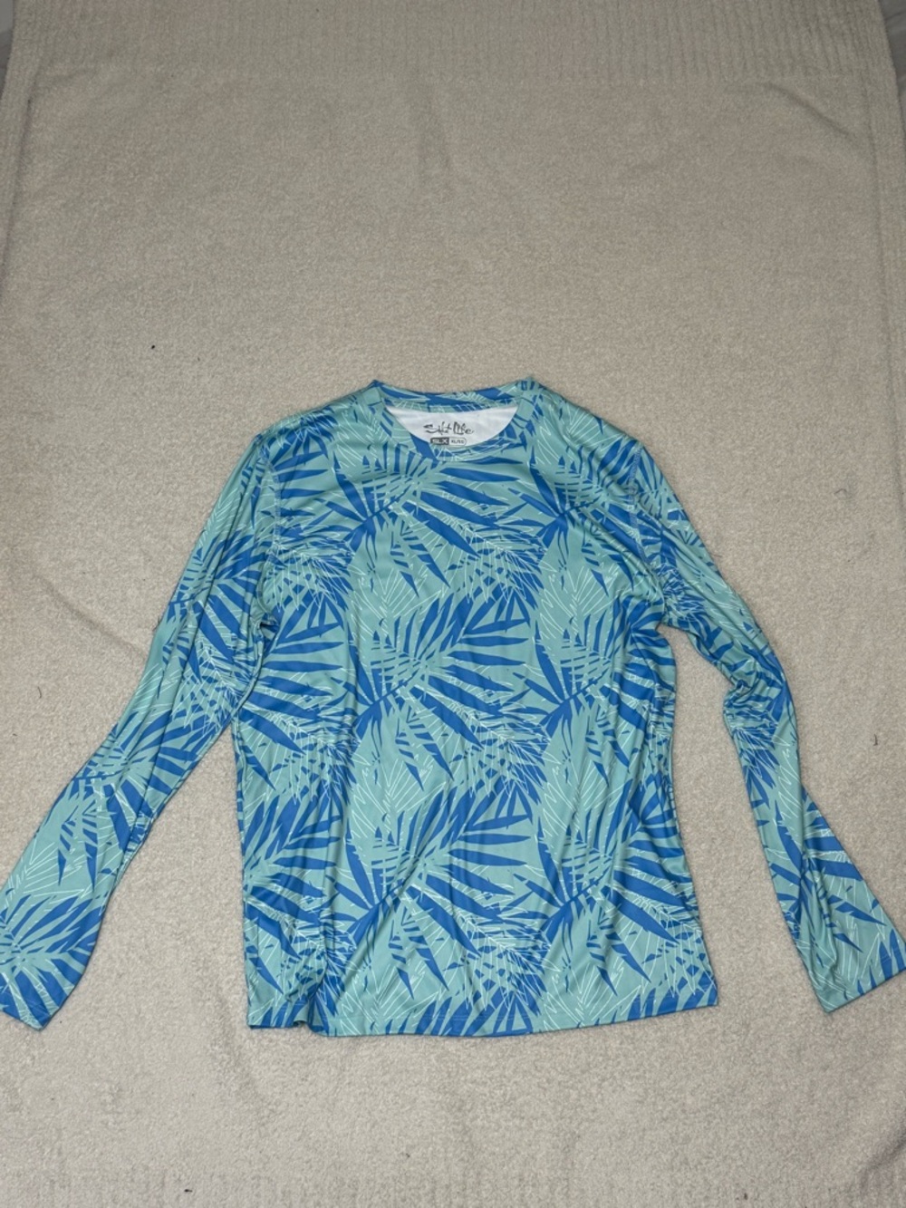 Salt Life Women's Blue & Teal Palm-Print Rash Guard